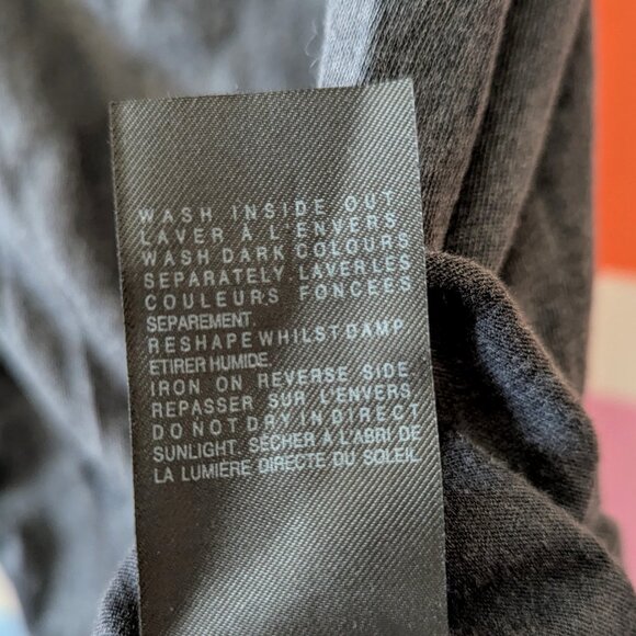 Allsaints Vintage Swoop Edge Vest Tank Gray Black Raven Graphic Grunge Witchy 6 - Picture 6 of 7